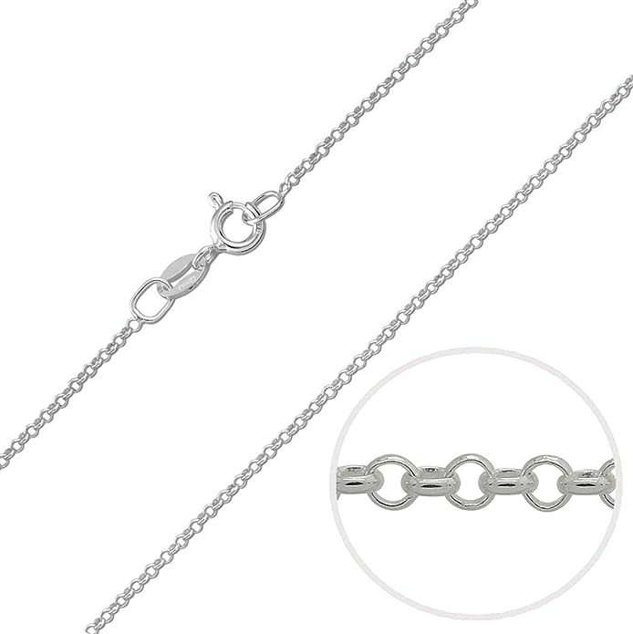 1.5mm Sterling Silver Belcher Chain Infographic