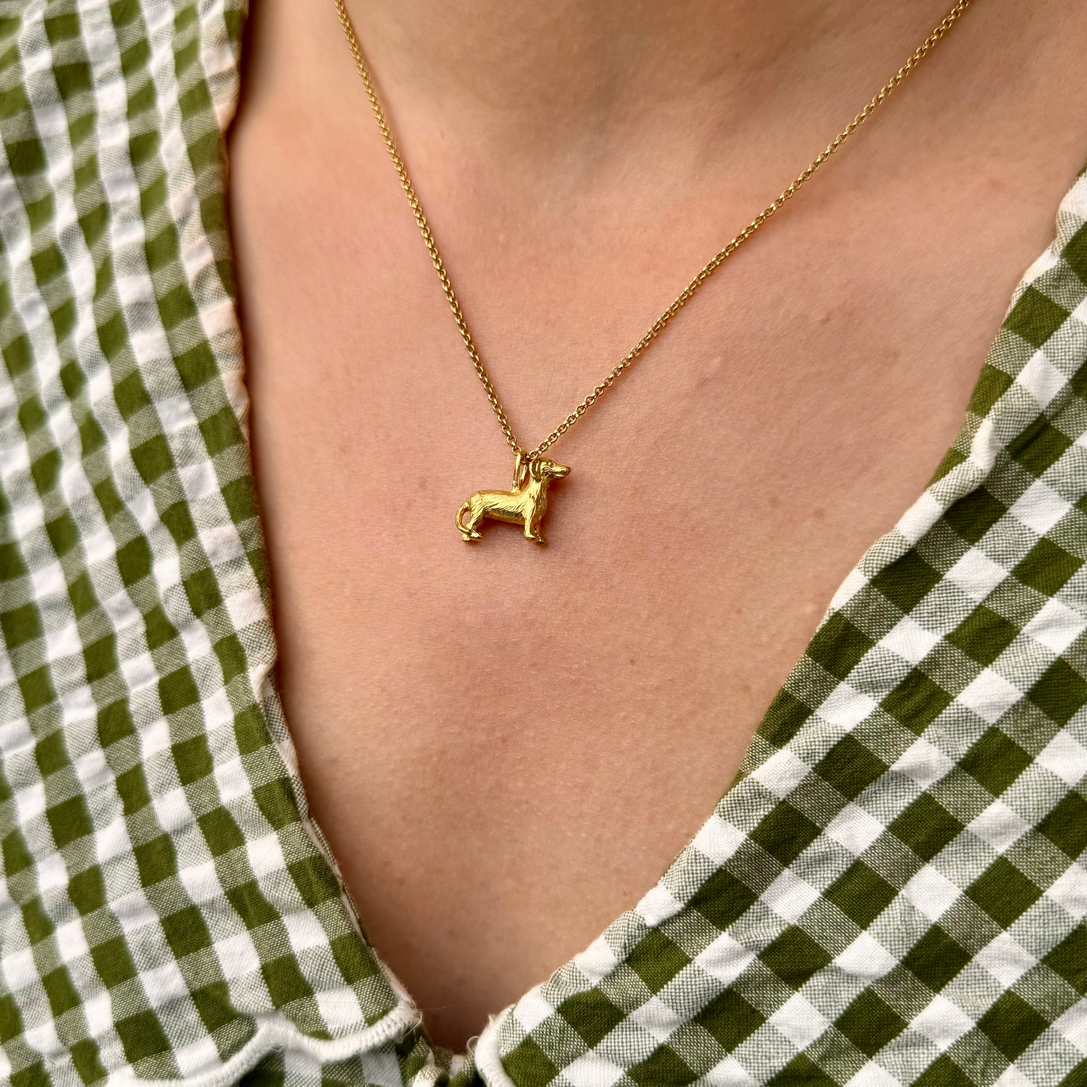 Dachshund Necklace (18ct Gold Plated) - Oliver Roberts Jewellery