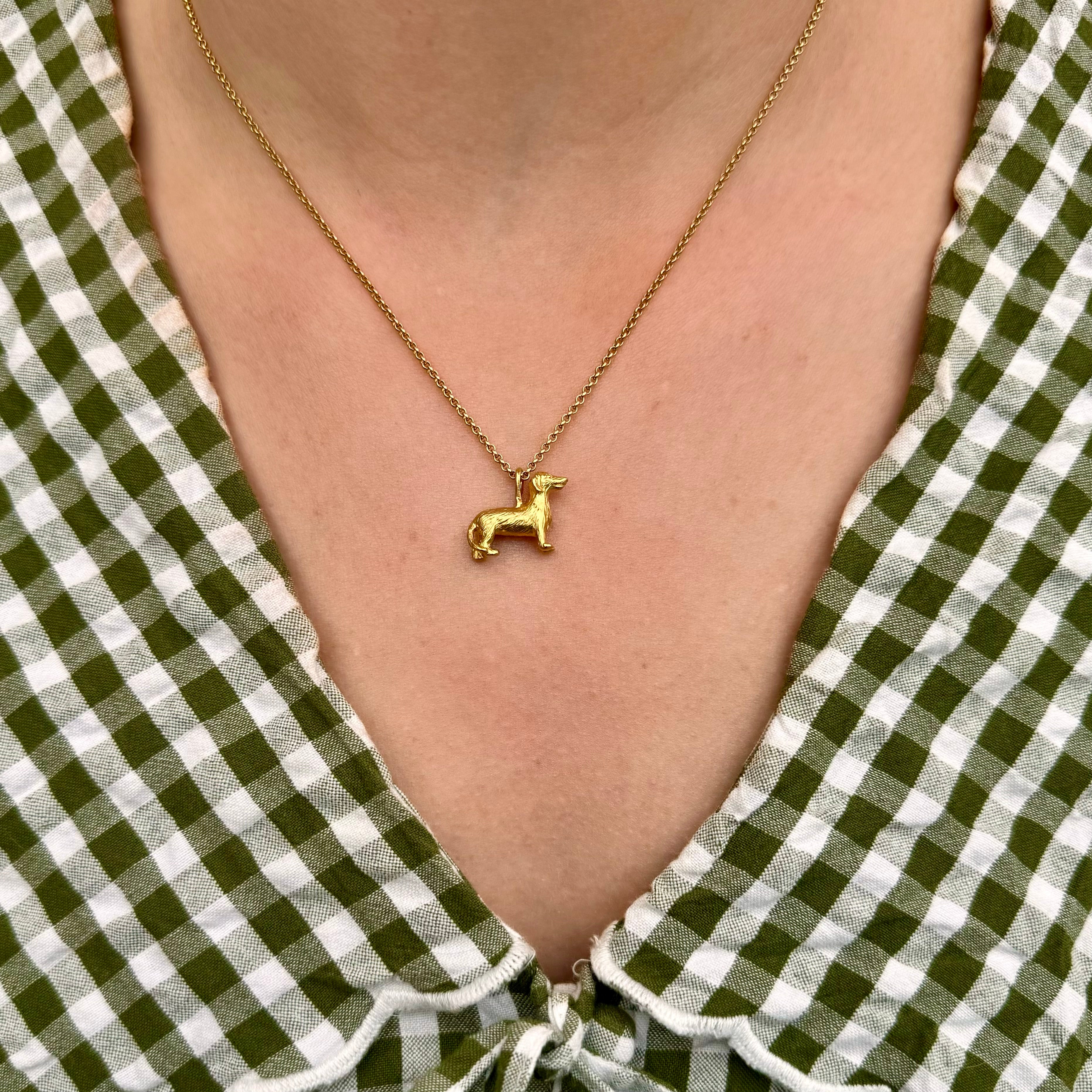 Dachshund Necklace (18ct Gold Plated) - Oliver Roberts Jewellery
