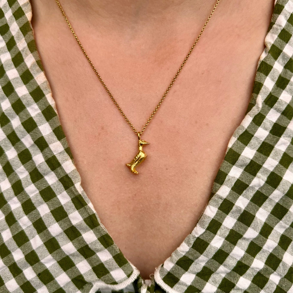 Duck Necklace (18ct Gold Plated) - Oliver Roberts Jewellery
