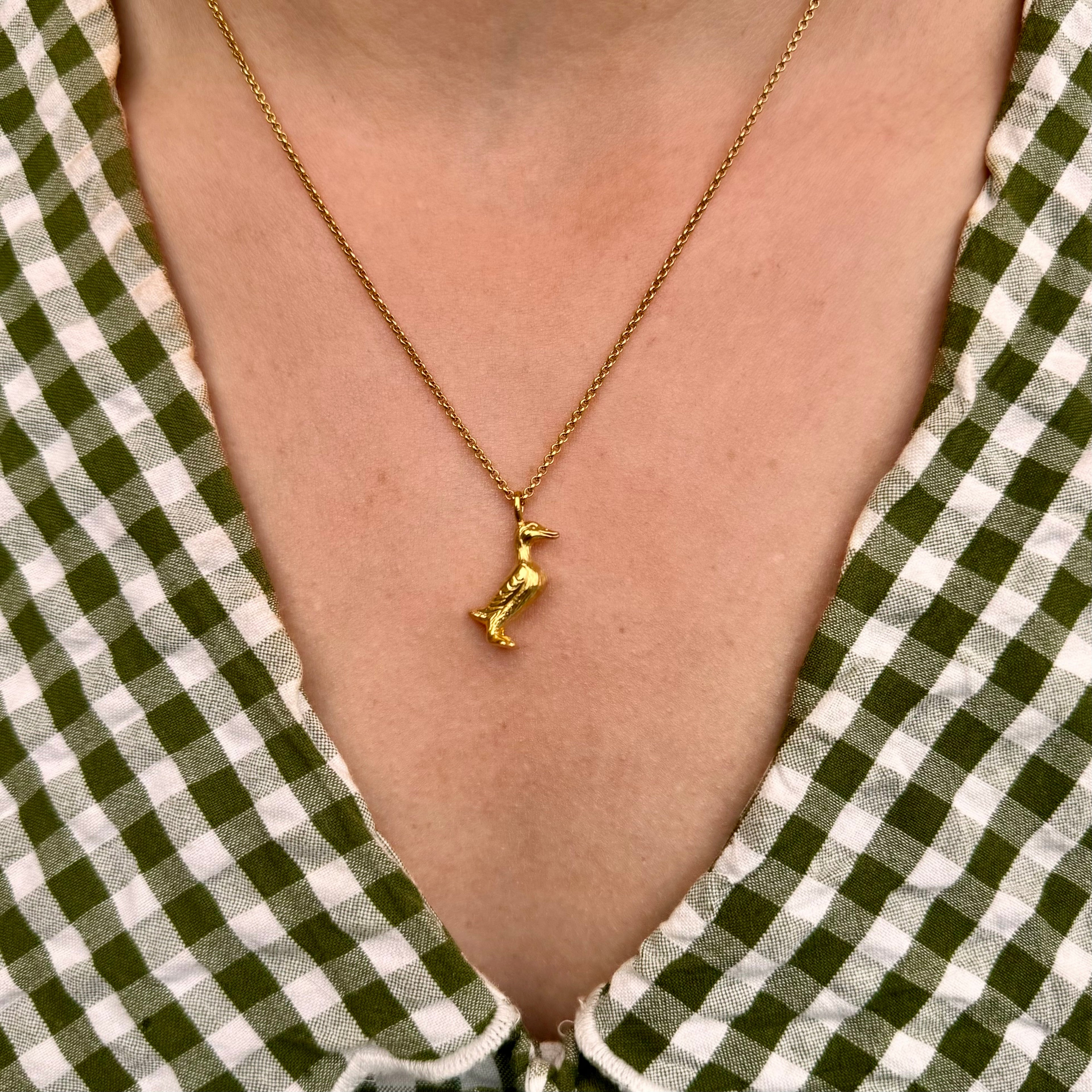 Duck Necklace (18ct Gold Plated) - Oliver Roberts Jewellery