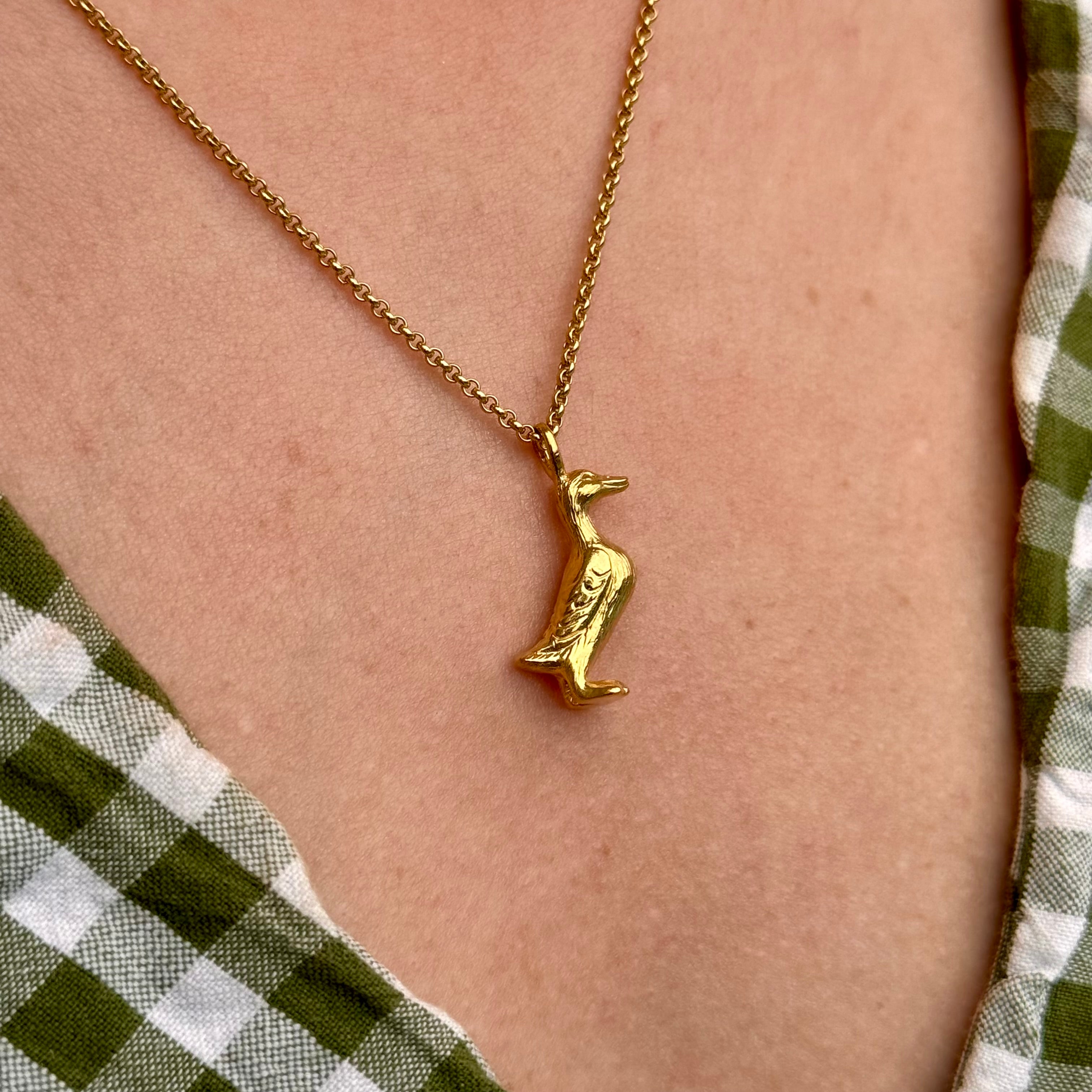 Duck Necklace (18ct Gold Plated) - Oliver Roberts Jewellery
