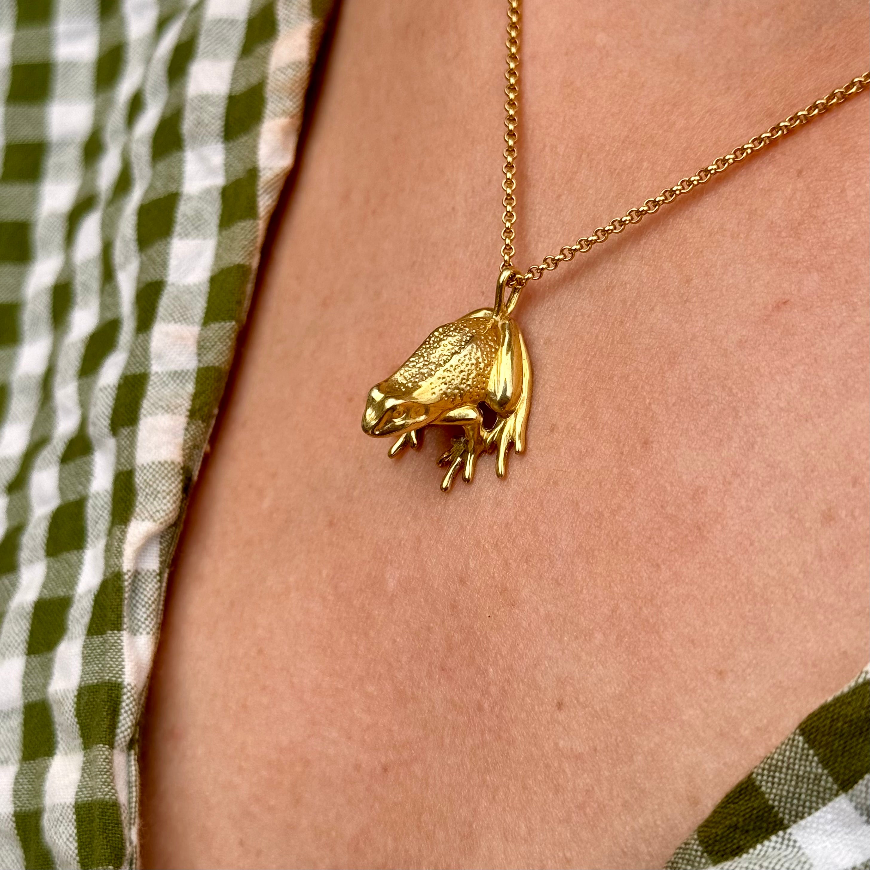 Frog Necklace (18ct Gold Plated) - Oliver Roberts Jewellery