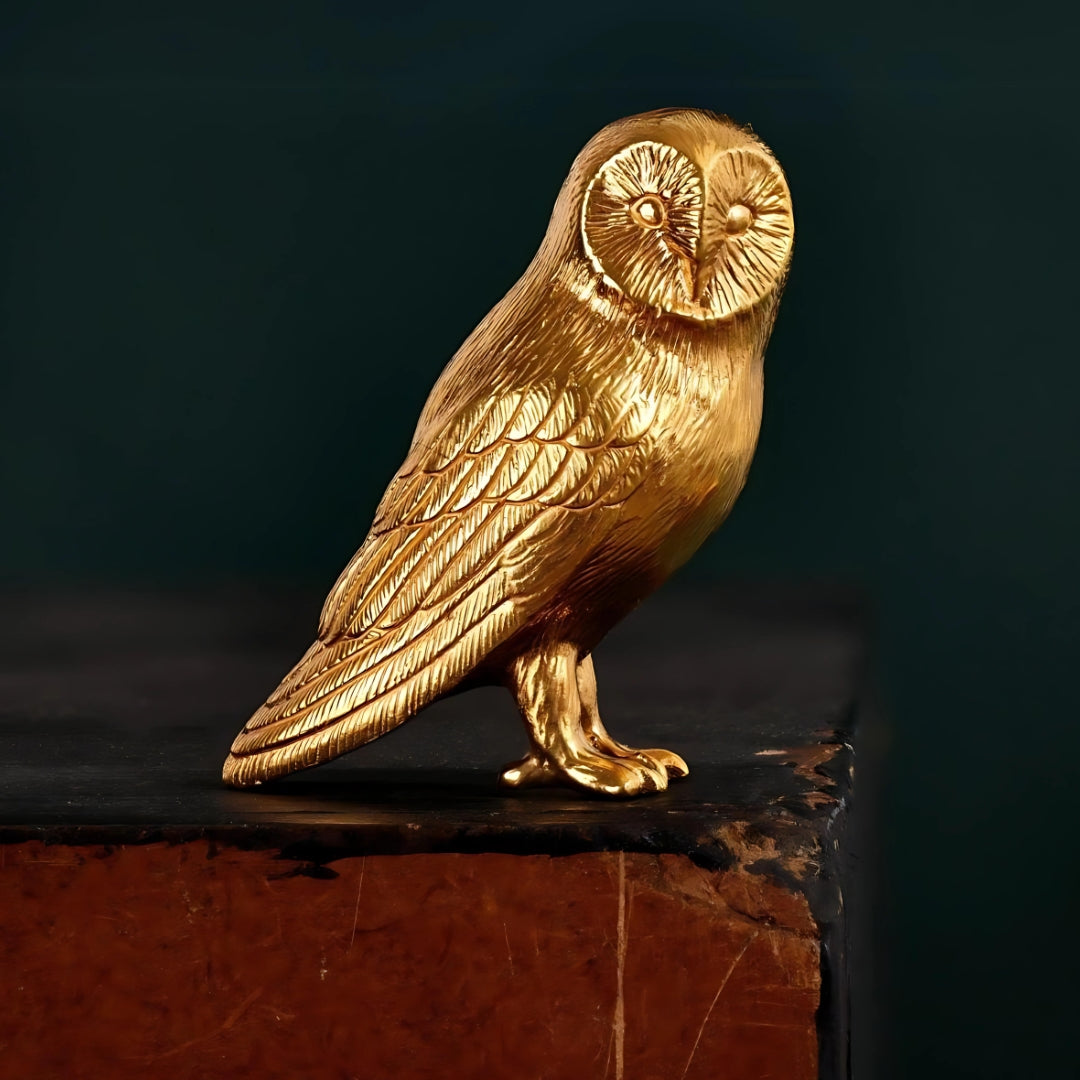 Owl Sculpture (18ct Gold Plated) - Oliver Roberts Jewellery