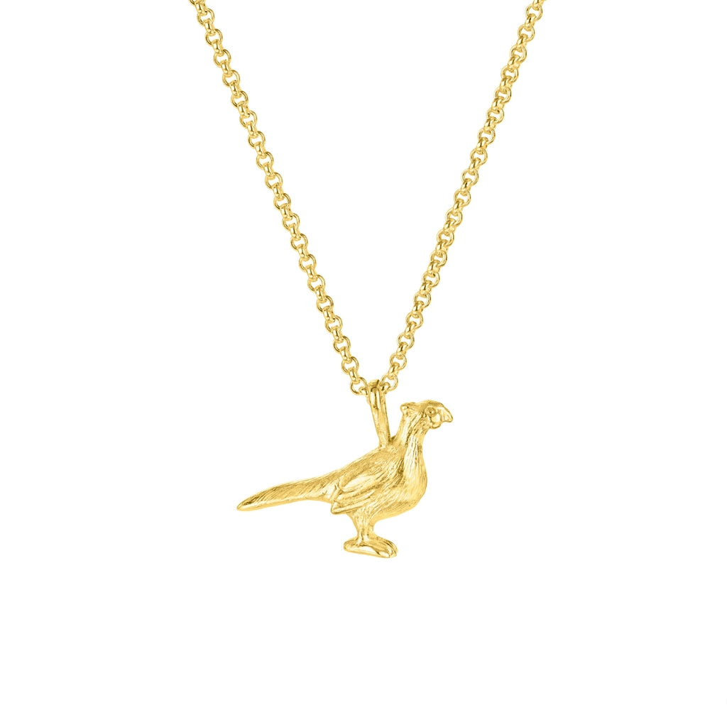 Pheasant Necklace (18ct Gold Plated) - Oliver Roberts Jewellery