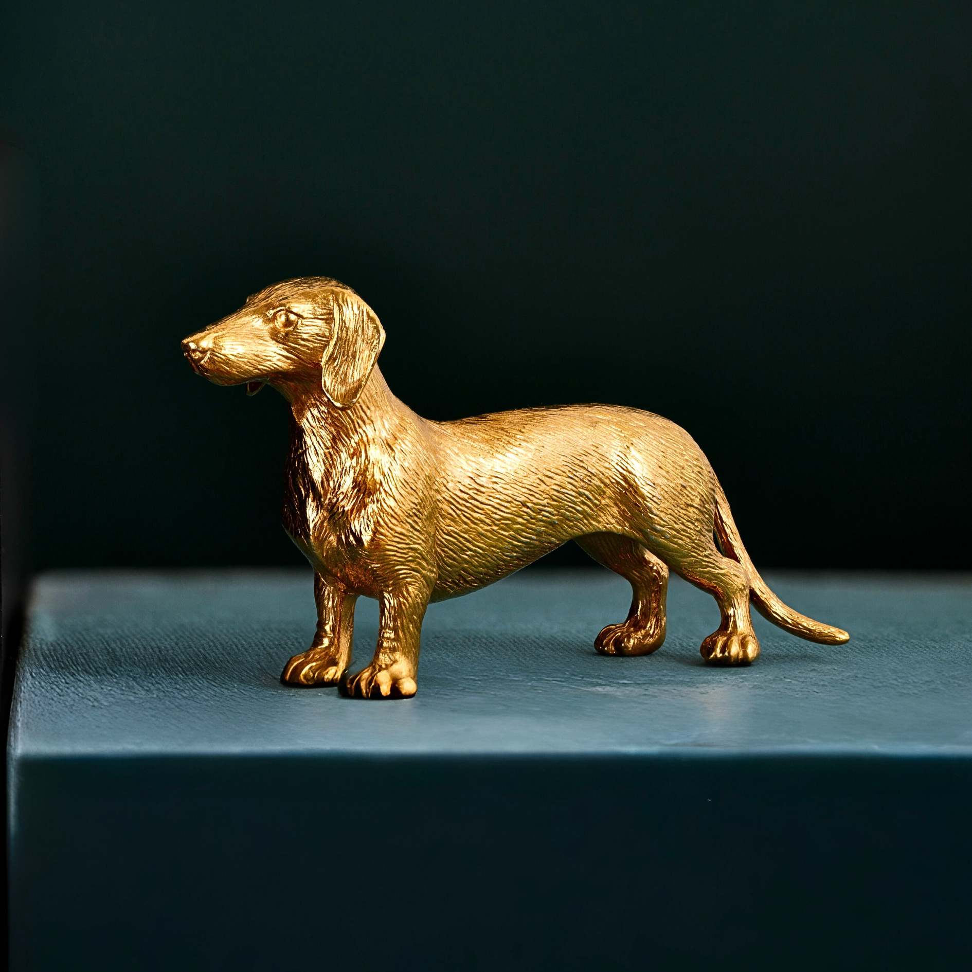 Dachshund Sculpture (18ct Gold Plated) - Oliver Roberts Jewellery