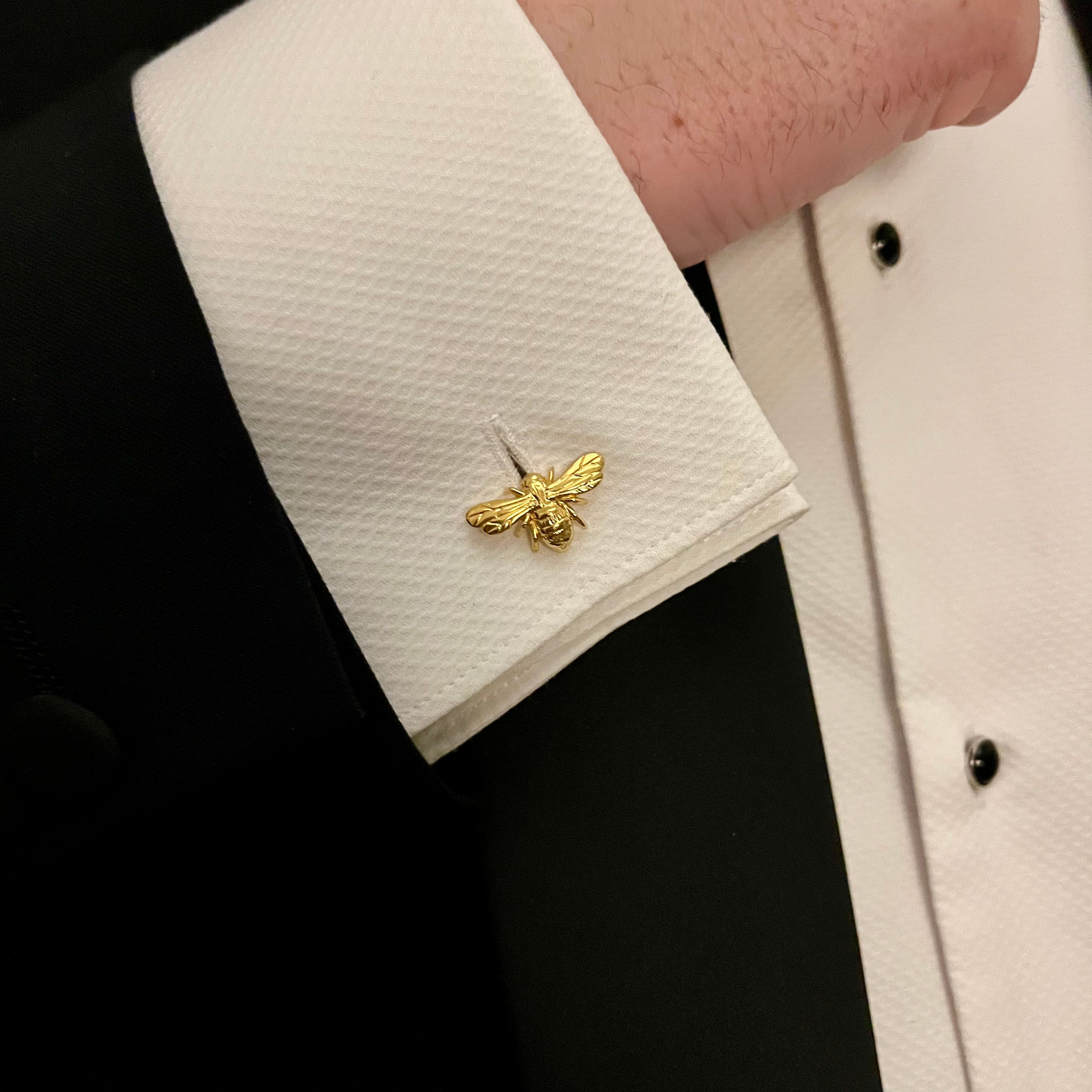 Bee Cufflinks (18ct Gold Plated) - Oliver Roberts Jewellery