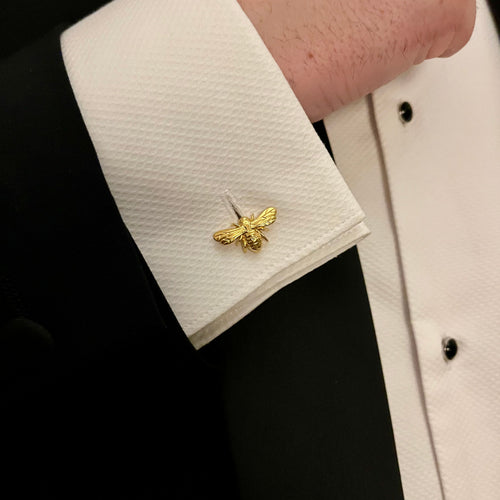 Bee Cufflinks (18ct Gold Plated) - Oliver Roberts Jewellery