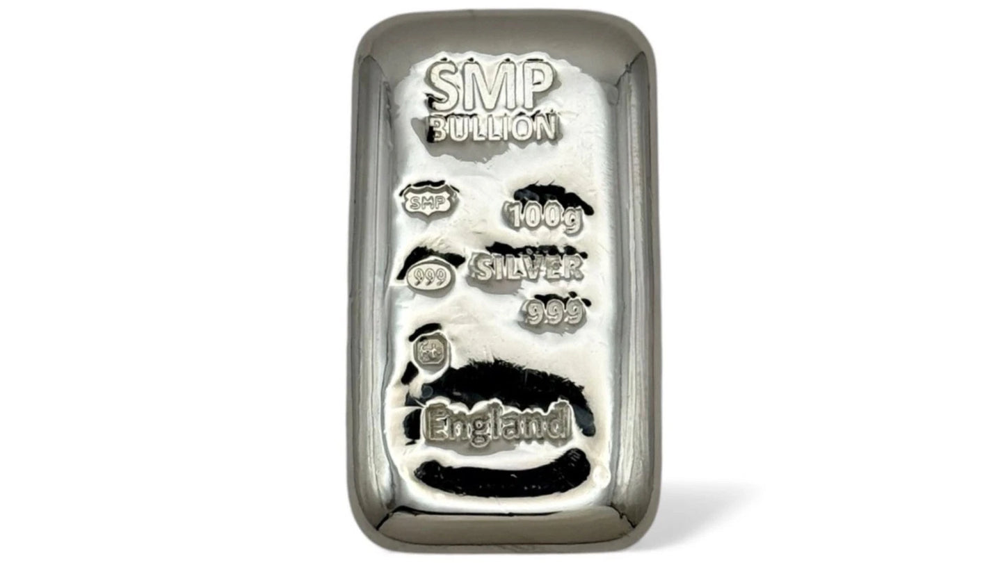 Fine Silver 100g Hallmarked Investment Bullion Bars