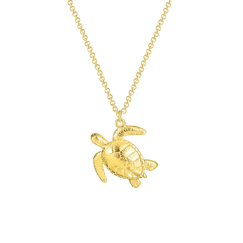 Sea Turtle Necklace (18ct Gold Plated) - Oliver Roberts Jewellery