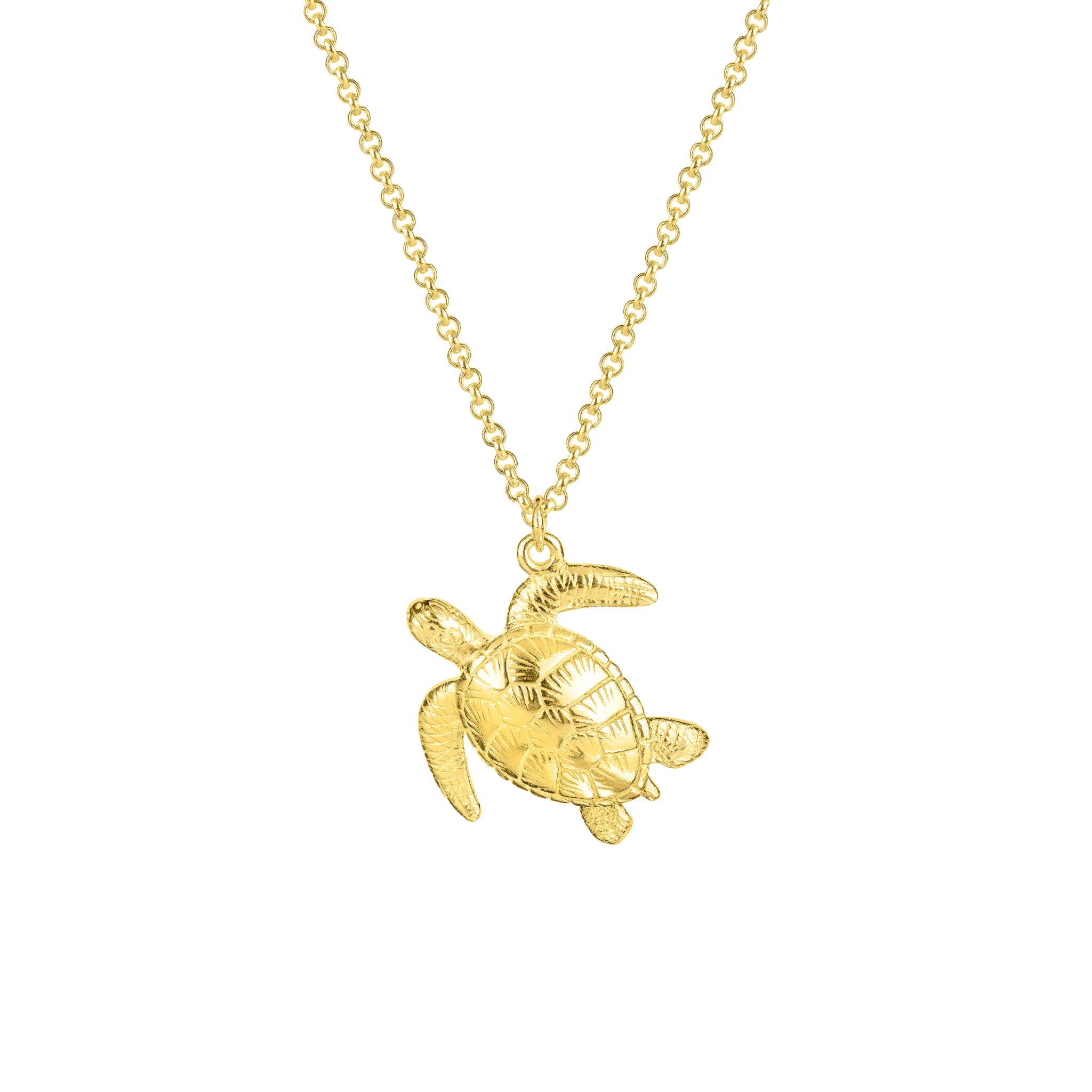 Sea Turtle Necklace (18ct Gold Plated) - Oliver Roberts Jewellery